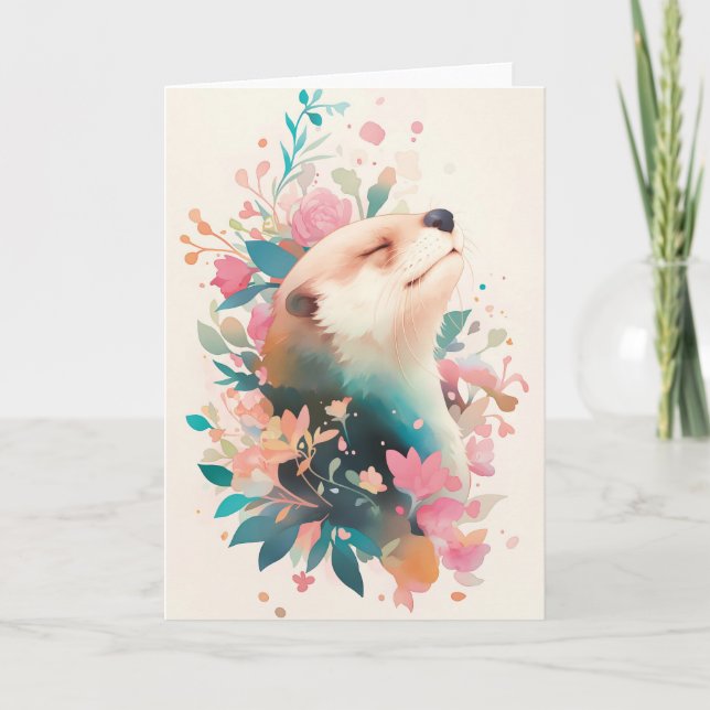 Otter Whispers of Flower Card (Front)