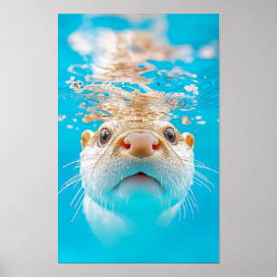 Otter Wild Animal Portrait In Natural Environment Poster