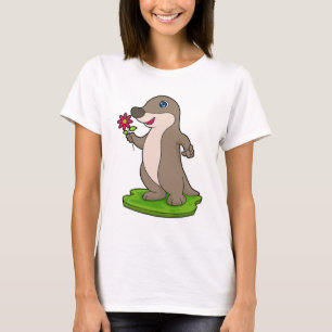 Otter with Flower T-Shirt