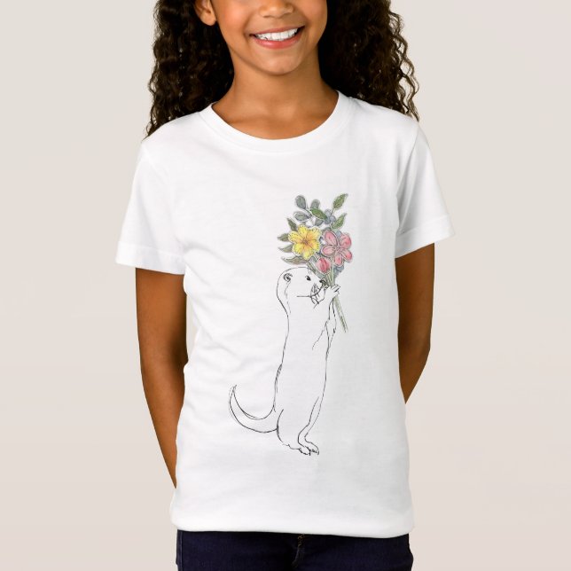 Otter with flowers T-Shirt (Front)