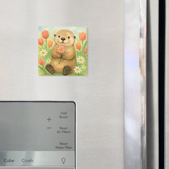 Otter with Spring Blooms Magnet (In Situ (Fridge))