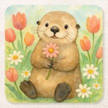 Otter with Spring Blooms