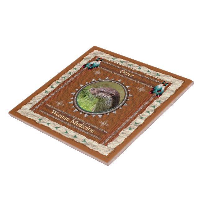 Otter  -Woman Medicine- Ceramic Tile (Side)