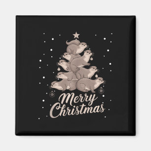 Otter Xmas Tree Otter Christmas Tree Merry Christm Magnet