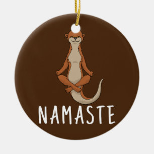 Otter Yoga  Ceramic Tree Decoration