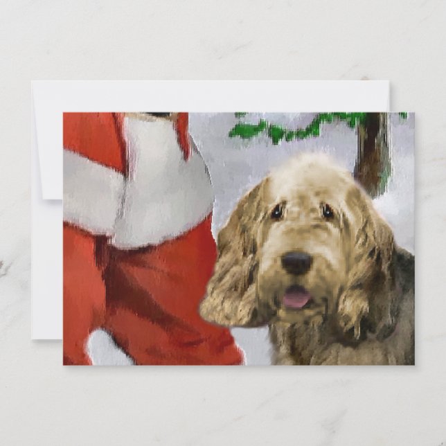 Otterhound and Santa Christmas Card (Front)