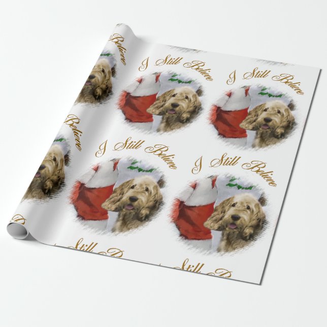 Otterhound Christmas Wrapping Paper (Unrolled)
