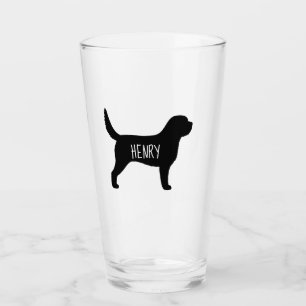 Otterhound Dog Silhouette Custom Drinking Glass