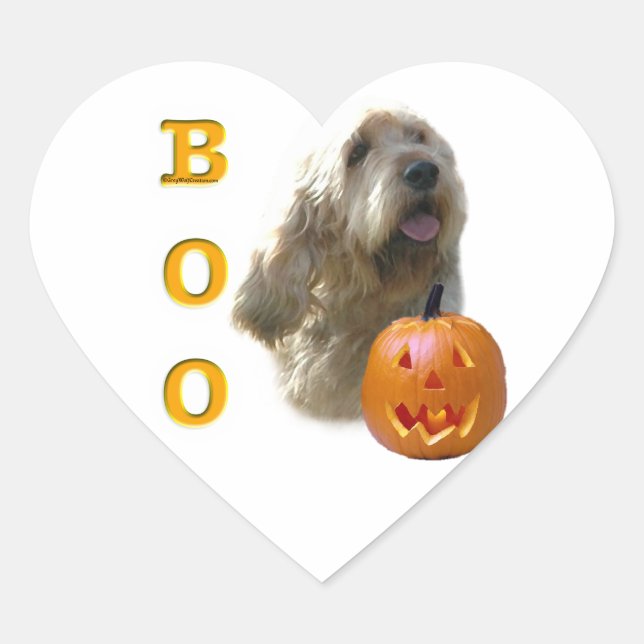 Otterhound Halloween BOO Heart Sticker (Front)
