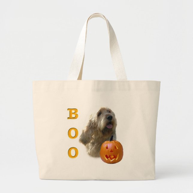 Otterhound Halloween BOO Large Tote Bag (Front)
