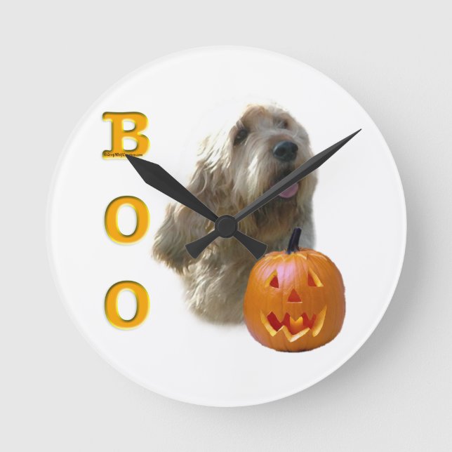 Otterhound Halloween BOO Round Clock (Front)