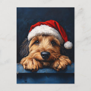 Otterhound In A Santa Hat Postcard