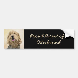 Otterhound Painting - Cute Original Dog Art Bumper Sticker