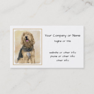 Otterhound Painting - Cute Original Dog Art Business Card