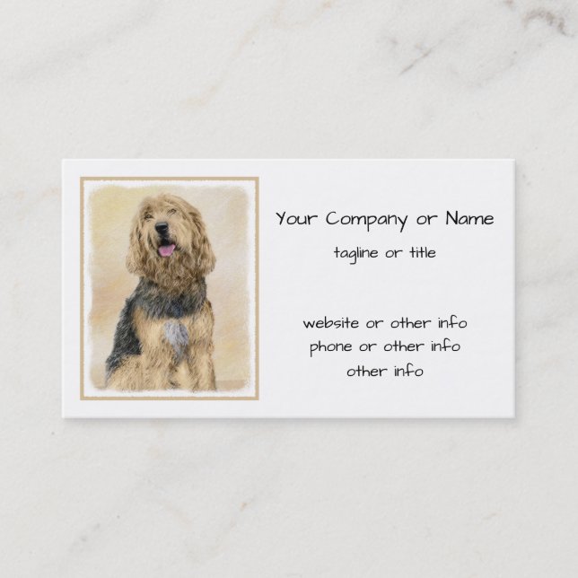 Otterhound Painting - Cute Original Dog Art Business Card (Front)