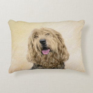Otterhound Painting - Cute Original Dog Art Decorative Cushion