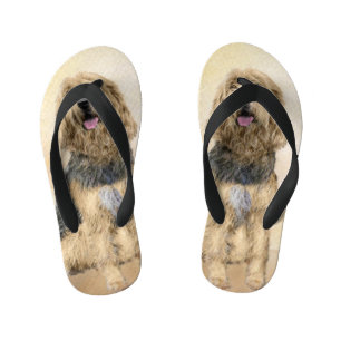 Otterhound Painting - Cute Original Dog Art Kid's Flip Flops