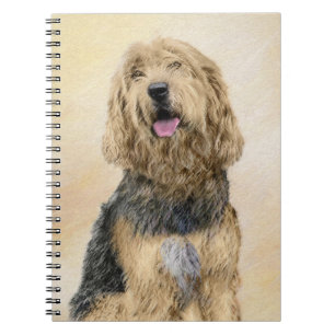 Otterhound Painting - Cute Original Dog Art Notebook