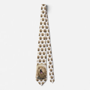 Otterhound Painting - Cute Original Dog Art Tie