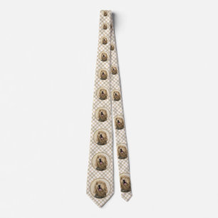 Otterhound Painting - Cute Original Dog Art Tie