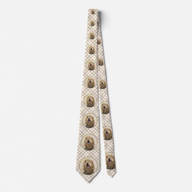 Otterhound Painting - Cute Original Dog Art Tie (Front)