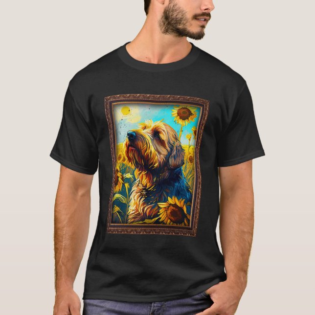 Otterhound Painting Sunflower Flower Mum Women Flo T-Shirt (Front)