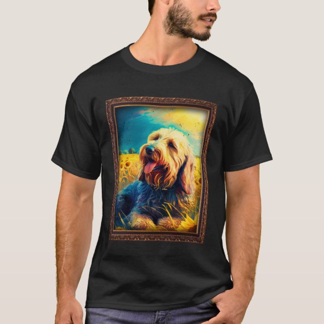Otterhound Painting Sunflower Flower Mum Women Flo T-Shirt (Front)