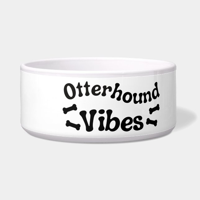 Otterhound Vibes Ceramic Dog Bowl  (Left)