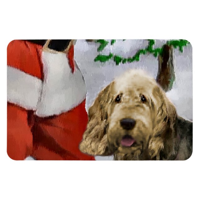 Otterhound With Santa Christmas  Magnet (Horizontal)