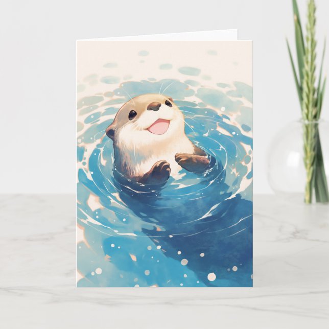 Otterly Adorable Aquatic Adventure Card (Front)