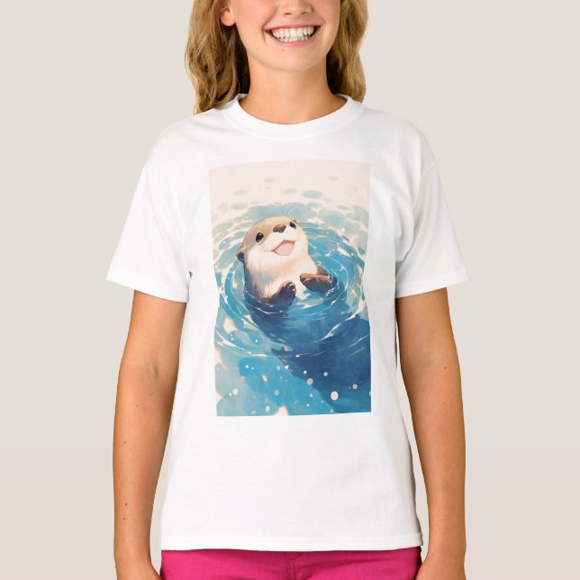Otterly Adorable Aquatic Adventure T-Shirt (Front)