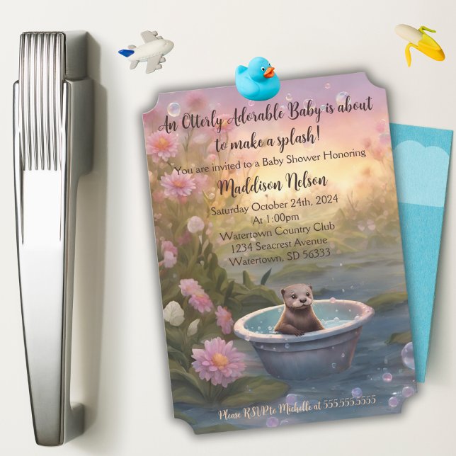 Otterly Adorable Baby Shower Invitation (Creator Uploaded)