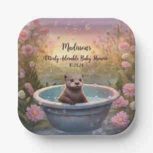 Otterly Adorable Baby Shower Paper Plate
