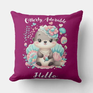 Otterly Adorable Cute Kawaii Otter Cushion