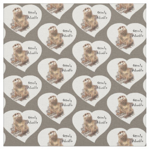 "Otterly Adorable" Cute Watercolor Otter Animal Fabric