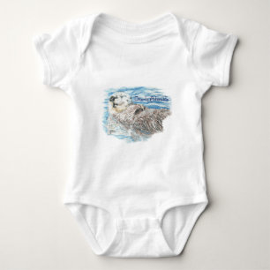 Otterly Adorable Humourous Cute  Otter Animal Baby Bodysuit