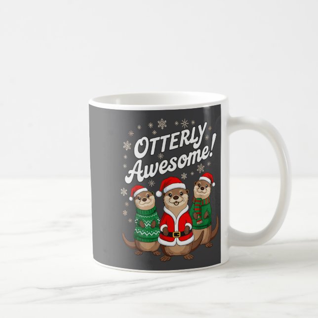 Otterly Awesome! Christmas Otter Design For Holida Coffee Mug (Right)
