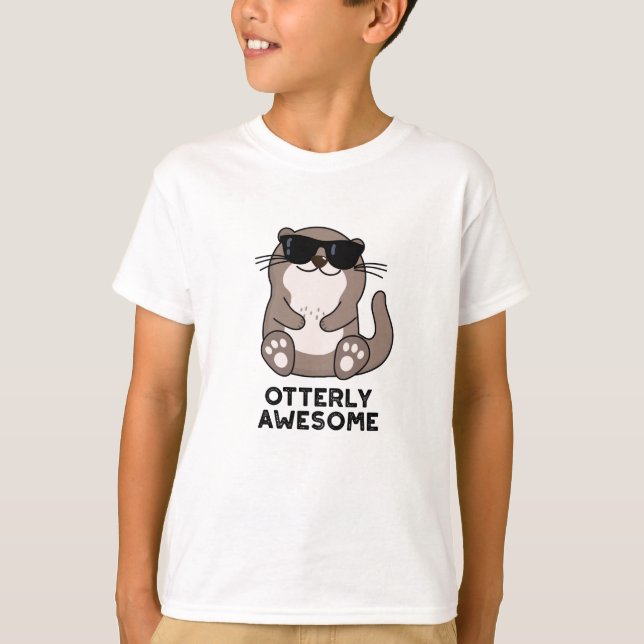 Otterly Awesome Funny Animal Otter Pun  T-Shirt (Front)