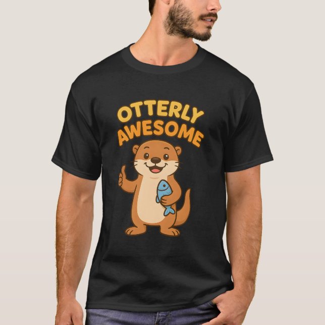 Otterly Awesome T-Shirt | Cute Animal Pun (Front)