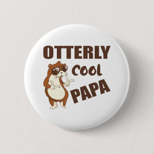 Otterly Cool Papa Funny Fathers Day Gift 6 Cm Round Badge