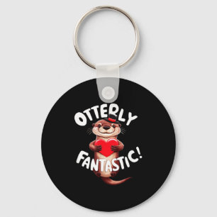 Otterly Fantastic Funny Sitive Quote Sea Lover Pun Key Ring