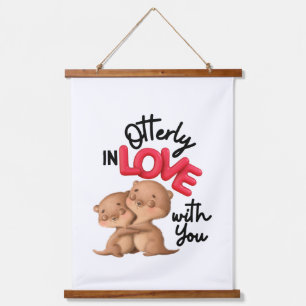 Otterly in Love with You! - Cute Valentine's Day Hanging Tapestry