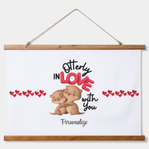 Otterly in Love with You! - Cute Valentine's Day Hanging Tapestry
