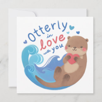 Otterly in Love with You Holiday Card