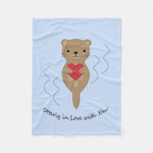Otterly in Love with You Otter Fleece Blanket