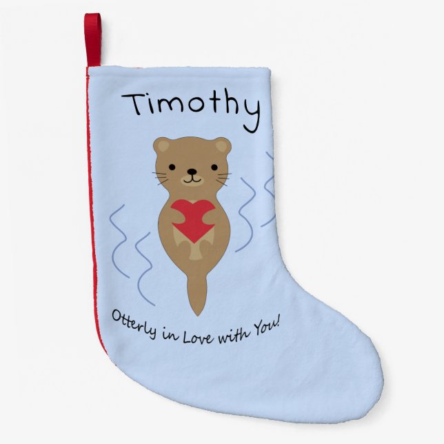 Otterly in Love with You Otter Small Christmas Stocking (Front)