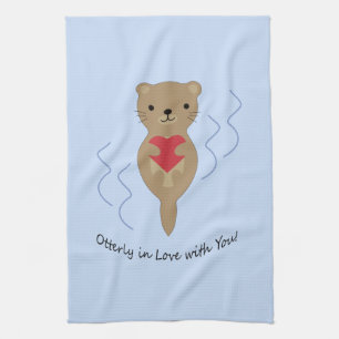 Otterly in Love with You Otter Tea Towel