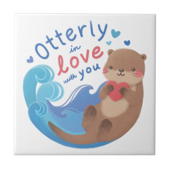 Otterly in Love with You Tile (Front)