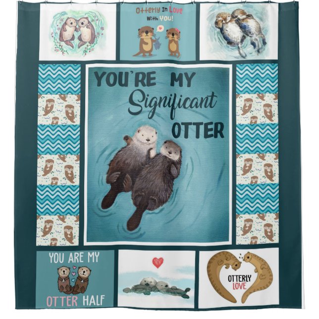 Otterly Lover | Otterly In Love With You Shower Curtain (Front)