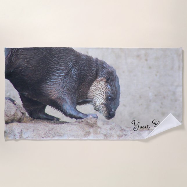 Otterly Sleek Beach Towel (Front)